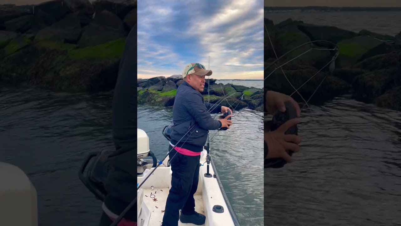 Our new fishing team member, caught the most blackfish ( Tautog ) for the day! 👏🏻👍🏼😄