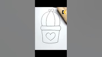 How To Draw Kawaii Cactus Easily #cactus #plant #kawaii #drawing #kidosdrawing