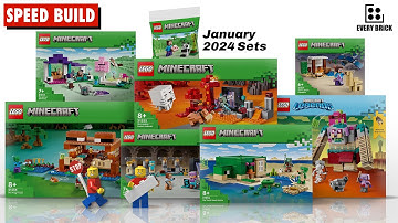 All LEGO Minecraft Jan 2024 Sets - Speed Build Compilation (60fps)