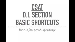 CSAT SERIES FOR UPSC || IAS - Data Interpretation Shortcuts 3 (Percentage Change)