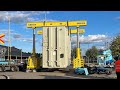 Moving a 220-240 ton heavy transformer from a train to a trailer