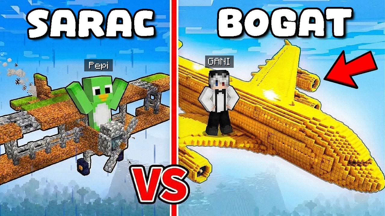 AVION de 1$ vs AVION de 1.000.000$ in Minecraft!