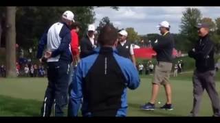 Ryder Cup  Hightlight - US fan challenged by McIlroy, Stenson, Rose and Sullivan