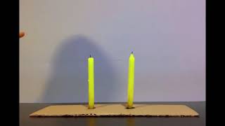 Experimento sobre reflexión de luz con dos velas