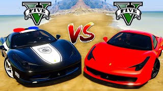 Normal Ferrari vs Police Ferrari - GTA 5 Cars Comparison Which is the Best?
