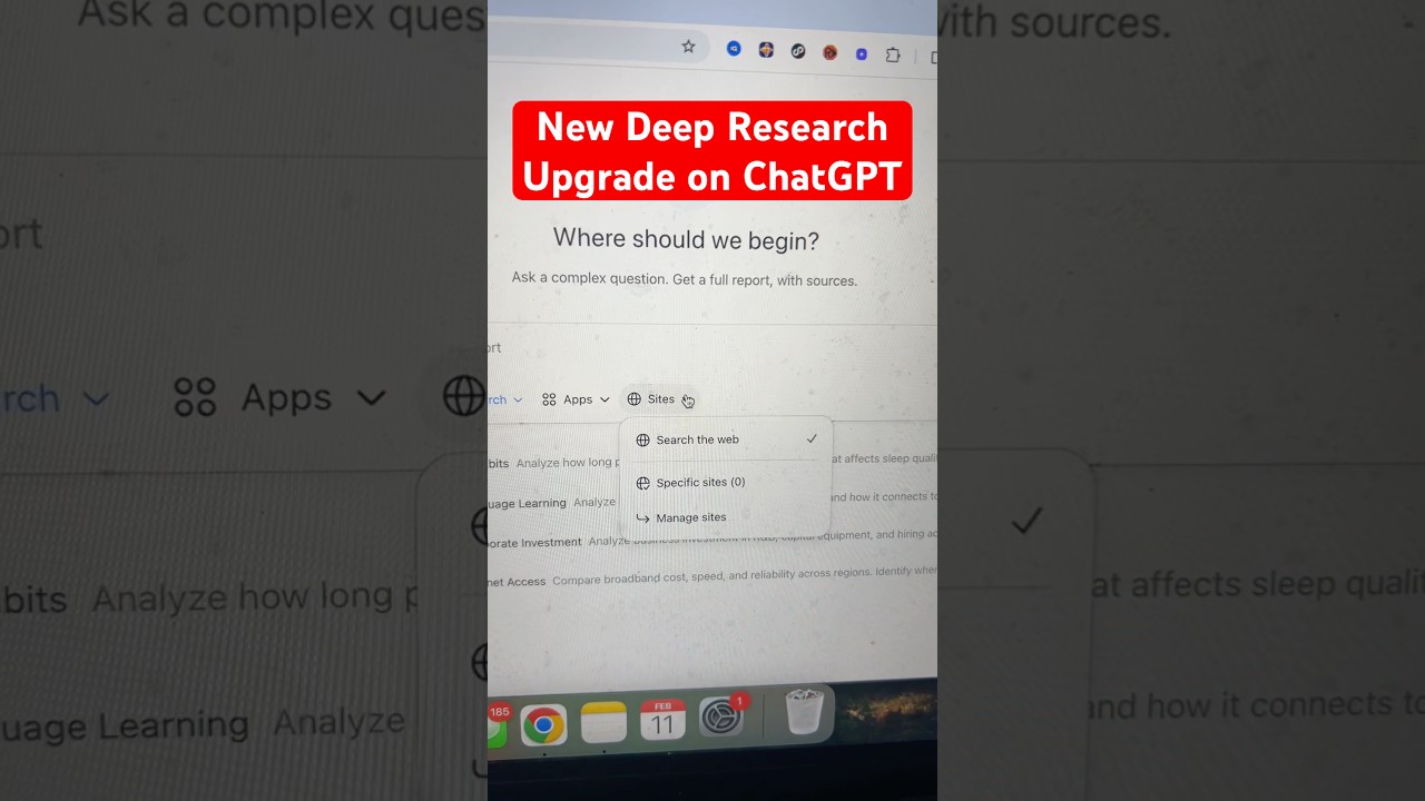 ChatGPT’s New DeepResearch Update is CRAZY! #shorts