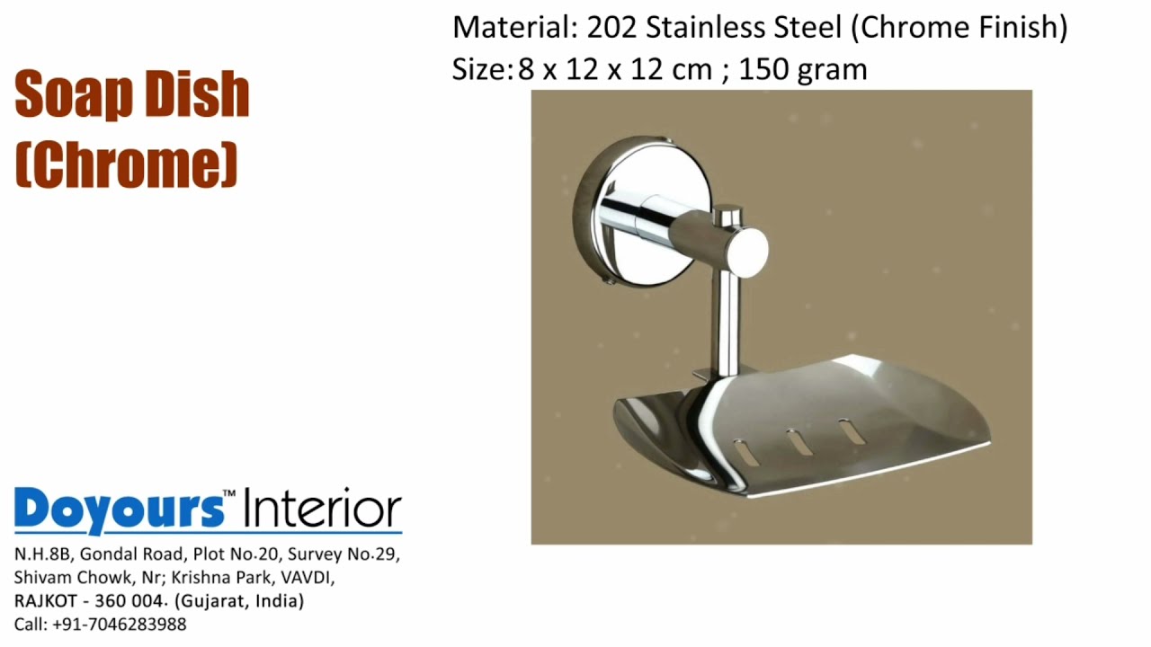 Stainless Steel Chrome Soap Dish for Bathroom / Soap Stand / Soap Case / Bath Accessories, DY1765