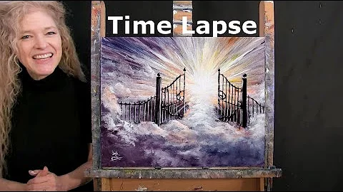 TIME LAPSE - Learn How to Paint "HEAVENLY GATES" w...
