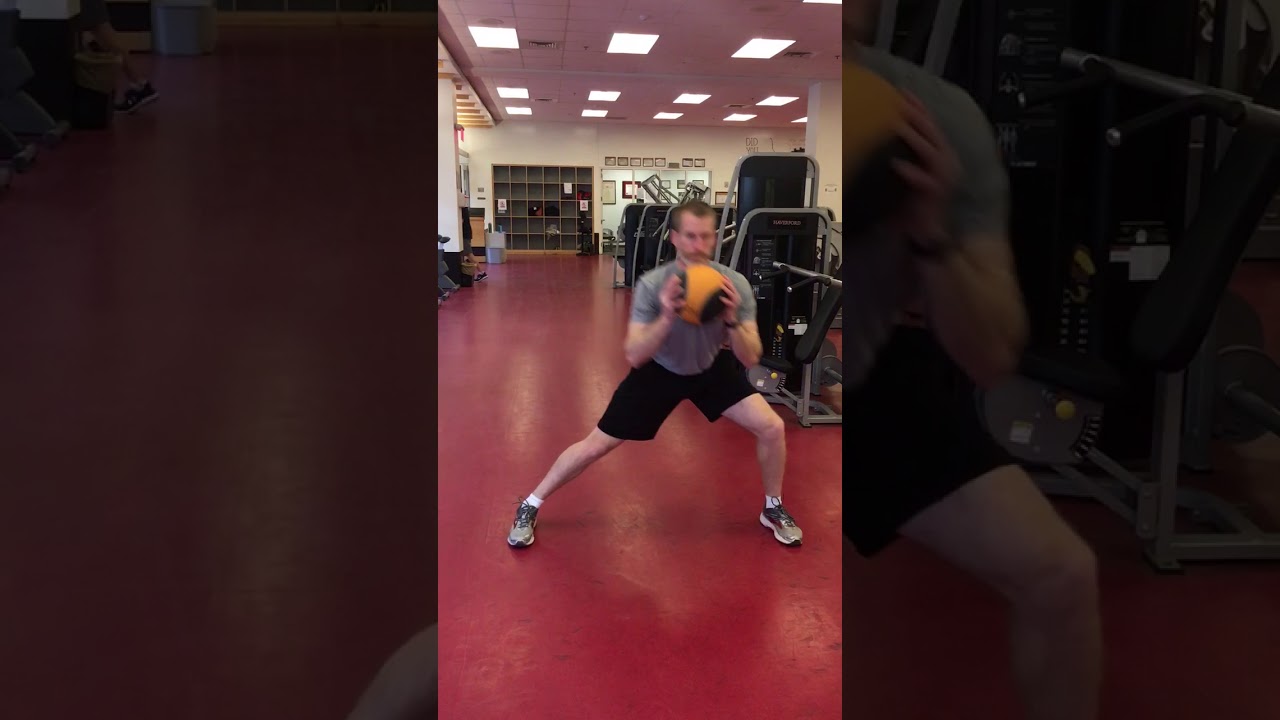 Lateral Lunge with Medicine Ball Press Overhead YouTube