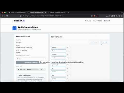 How to Export Transcripts in SRT, VTT, and Text | subgen.in