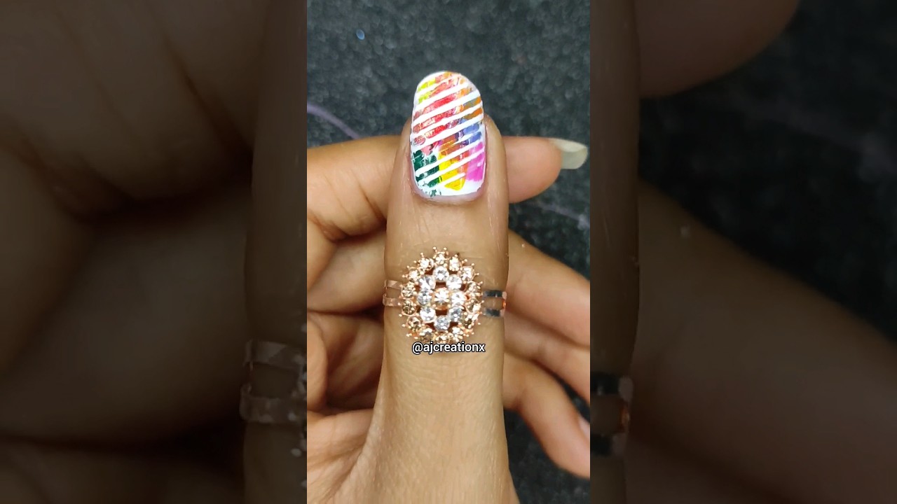 Easy DIY Holi Nail Art design at home 
