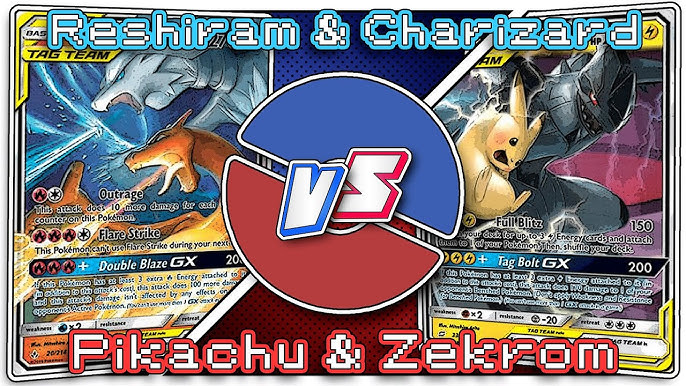 Box Baralho Batalha de Liga - Reshiram e Charizard-GX e Pikachu e