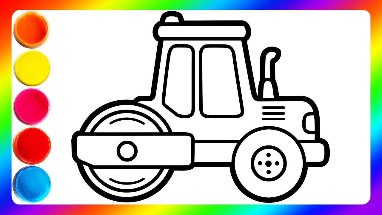 Drawing and Coloring a Asphalt Paver 🚜 | Fun & Educational Videos for Kids & Toddlers! #76
