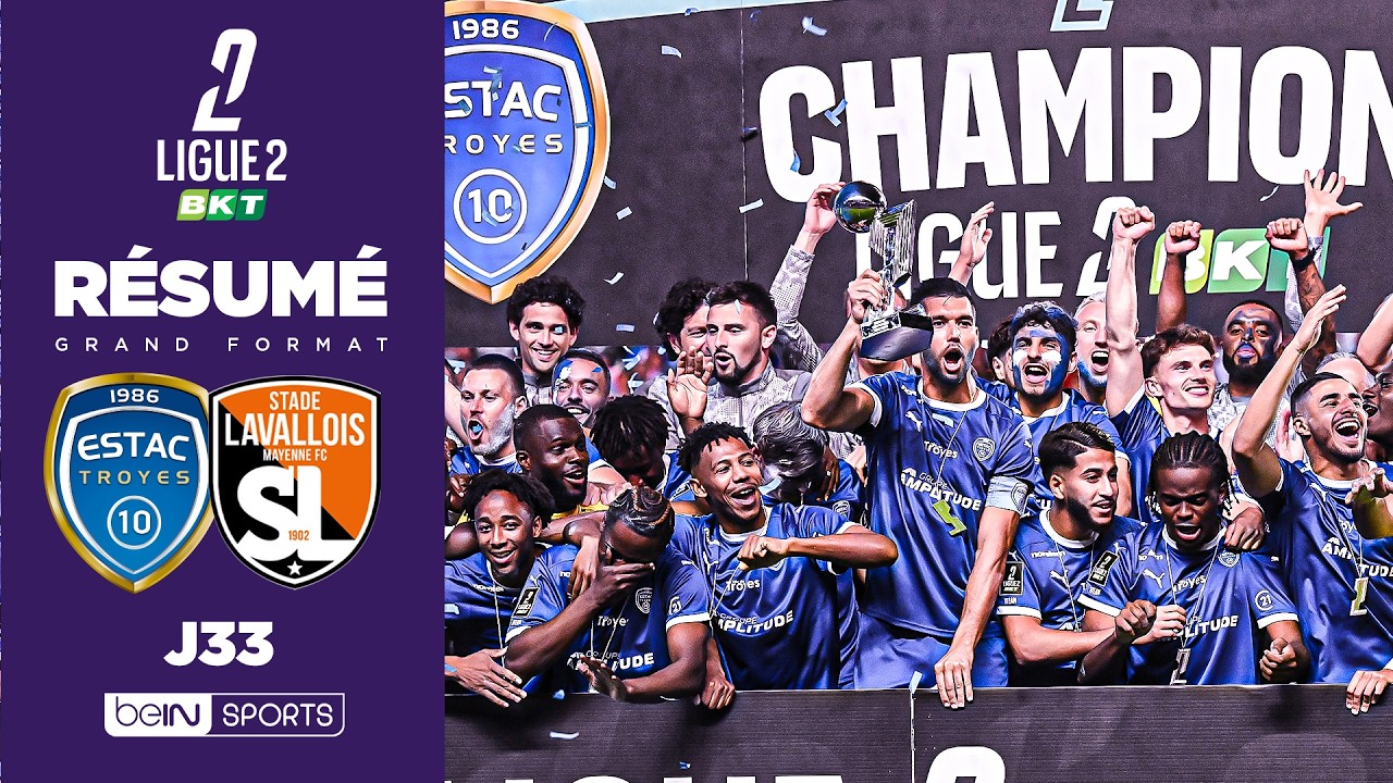 Résumé : TROYES CHAMPION de LIGUE 2 après sa large victoire contre laval !