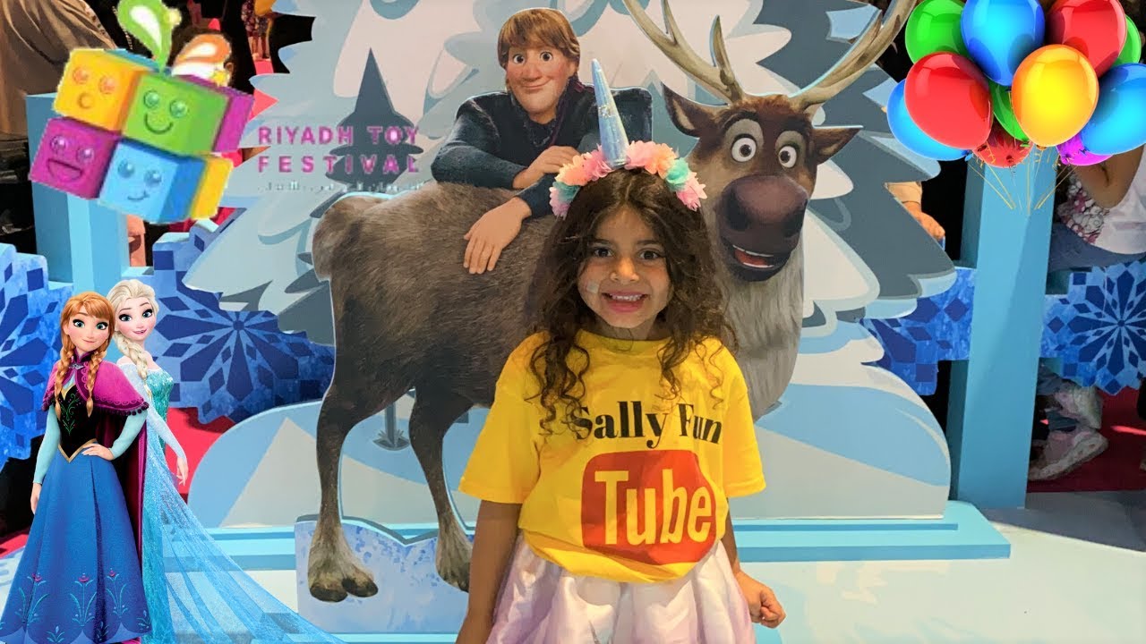 Sally Play with Frozen 2 and Princesses at Riyadh Toys festival - YouTube