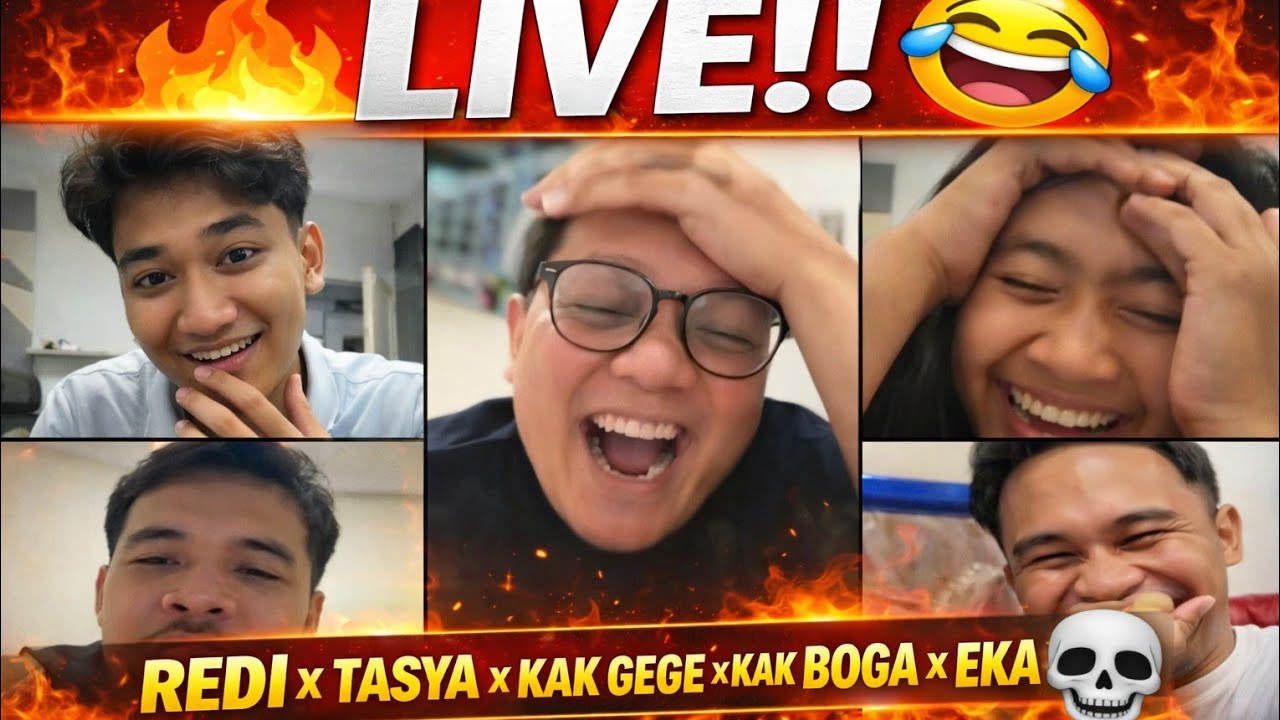 NGAKAK SEPANJANG LIVE!!Redi x Tasya x Kak Gege x Kak Boga x Eka Bikin Pecah!!
