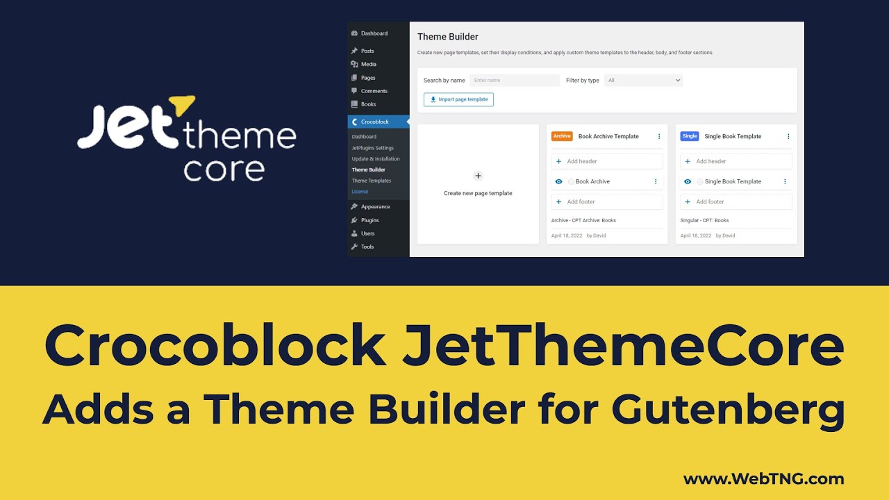 Crocoblock JetThemeCore Adds a Theme Builder for Gutenberg - YouTube