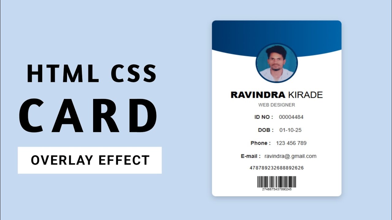 Professional ID Card Design Using Only HTML & CSS - YouTube