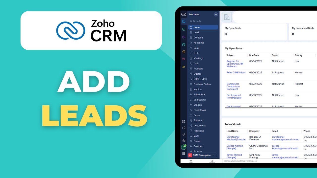 How To Add Leads in Zoho CRM (Full 2025 Guide) - YouTube