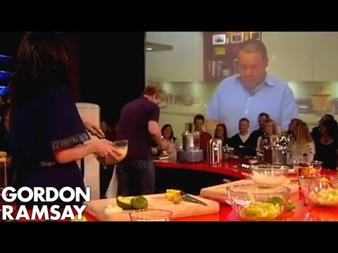 Chris Moyles cooks with Gordon Ramsay