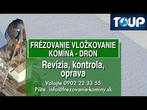 Frézovanie a vložkovanie komína — pohľad z dronu
