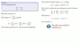 Solution:  Eigenvectors and eigenvalues without determinants.