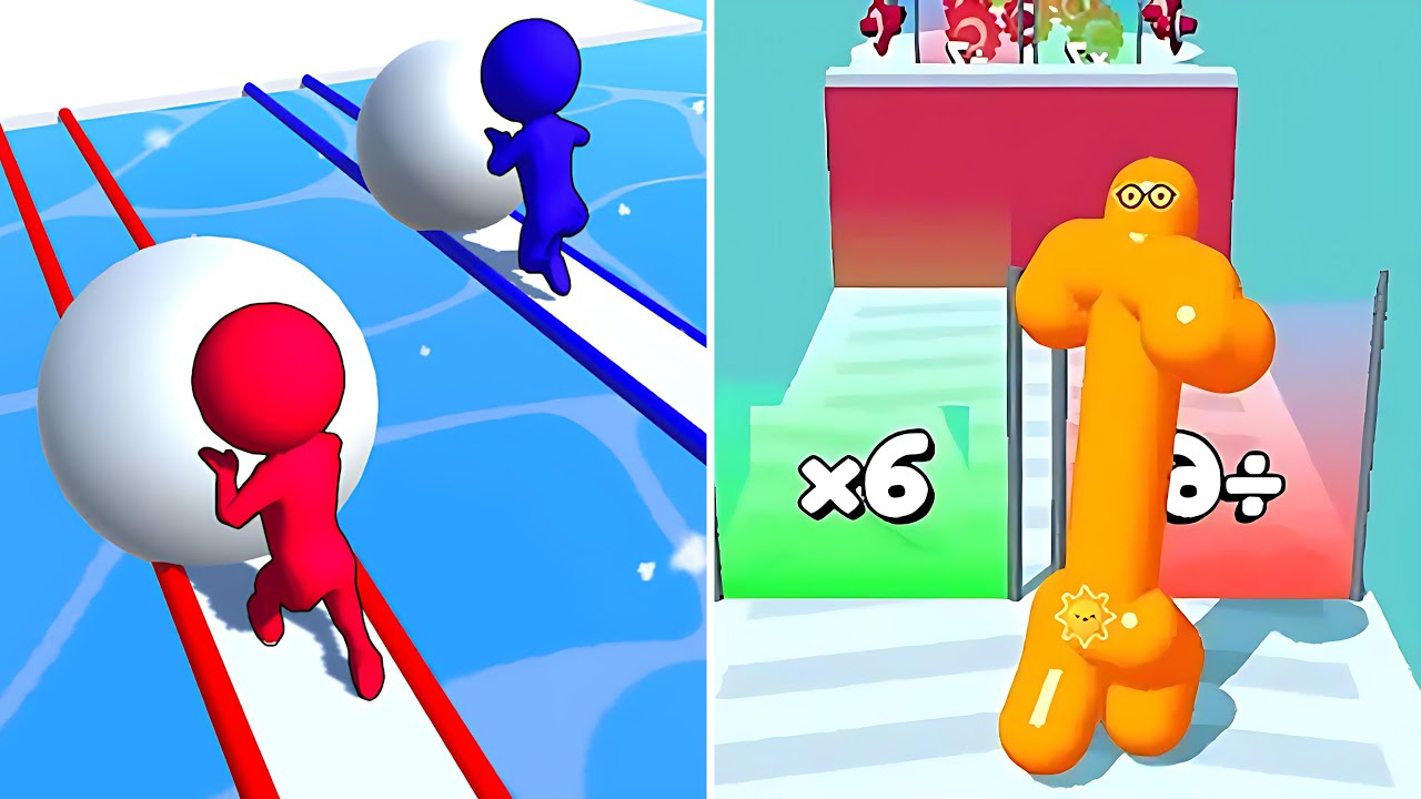 Snow Race 3D 🆚 Big Man Run Walkthrough Max 2026 New Update Gameplay 