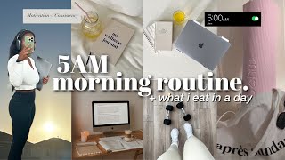 5am morning routine ☀️ *healthy, productive morning habits* 💻 what i eat in a day to lose weight