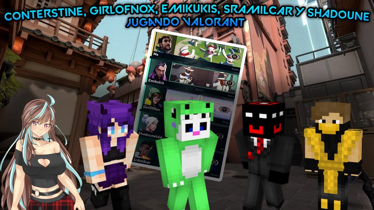 CONTERSTINE, GIRLOFNOX, EMIKUKIS, SRAMILCAR y SHADOUNE jugando VALORANT 😂😱