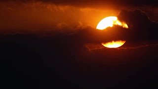 Sunset Over Black Clouds Stock Video