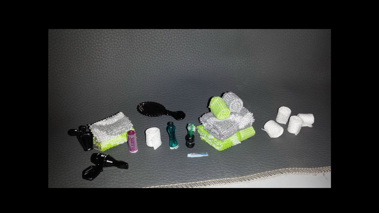 How to make Doll Bathroom Accessories YouTube