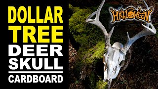 HALLOWEEN EASY & COOL DECOR IDEA – DIY - DEER SKULL – CARDBOARD CRAFT - DOLLAR TREE DIY