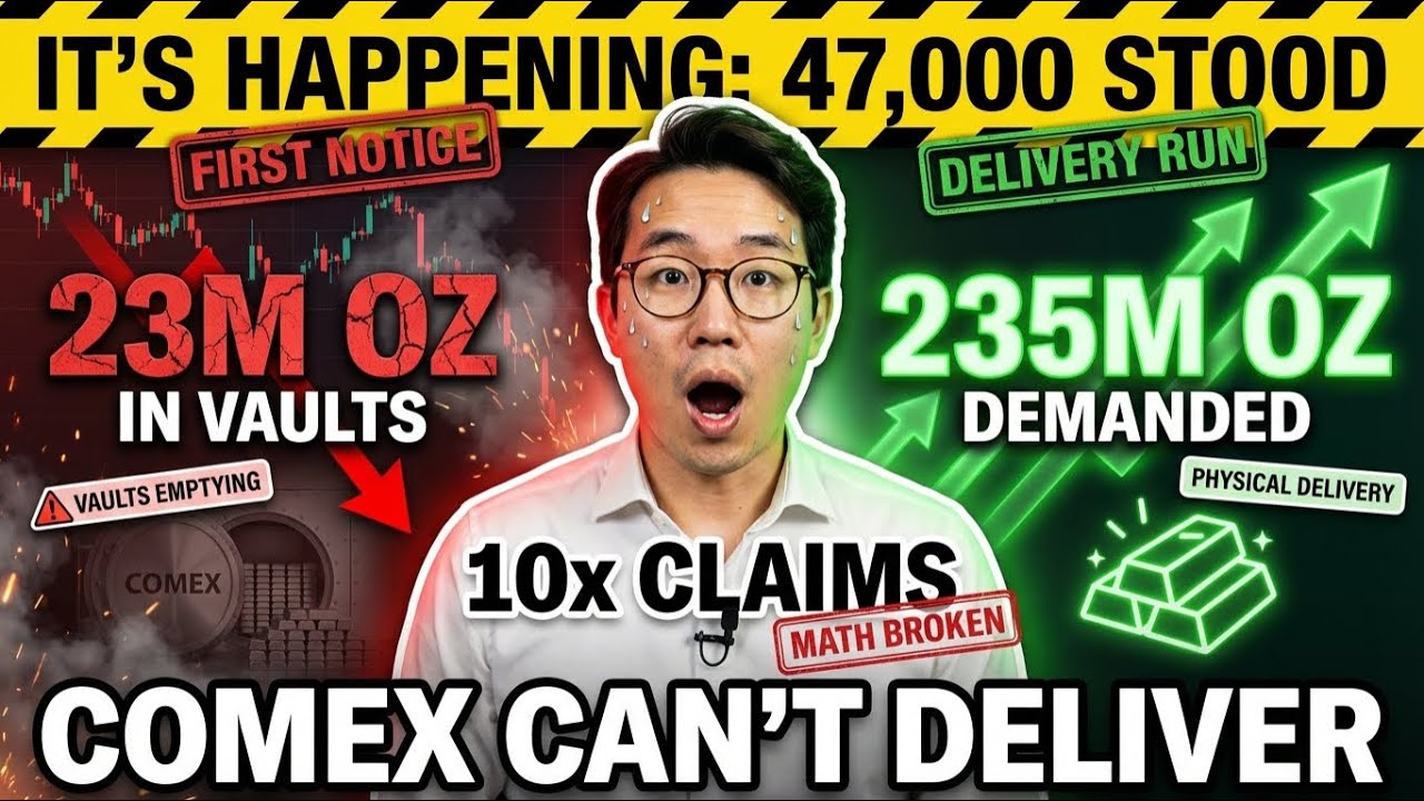 BANK RUN STARTED: 47K Contracts Demand Silver (COMEX Has 23M Oz, Needs 235M, Math IMPOSSIBLE)