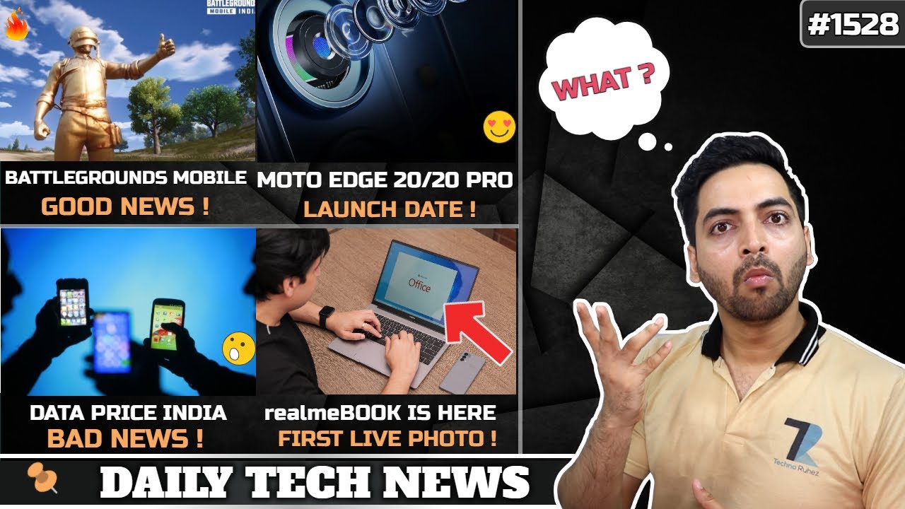 BGMI Good News😍,Data Price Hike India🤕,Moto Edge 20 August 5th,Redmi K50 SD895,POCO X3 GT,realmeBook
