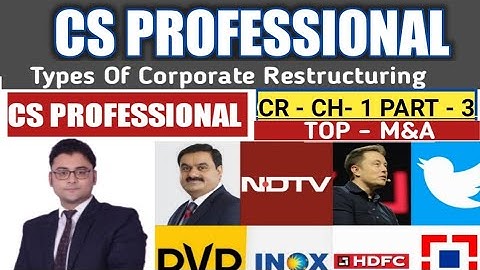 PART-3 TYPES OF CORPORATE RESTRUCTURING /  CRILW CS PROFESSIONAL JUNE 2023. CRILW CH-1