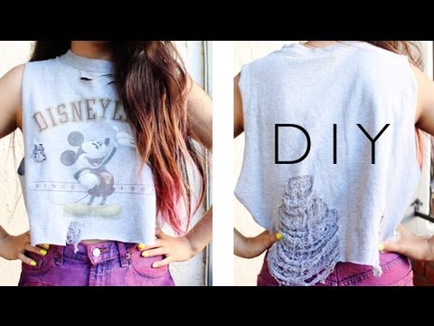 DIY Cropped Shredded Muscle T