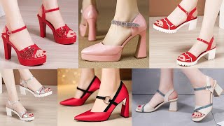 Office style new latest high heels sandals| genuine leather new best ladies footwear designs sandals