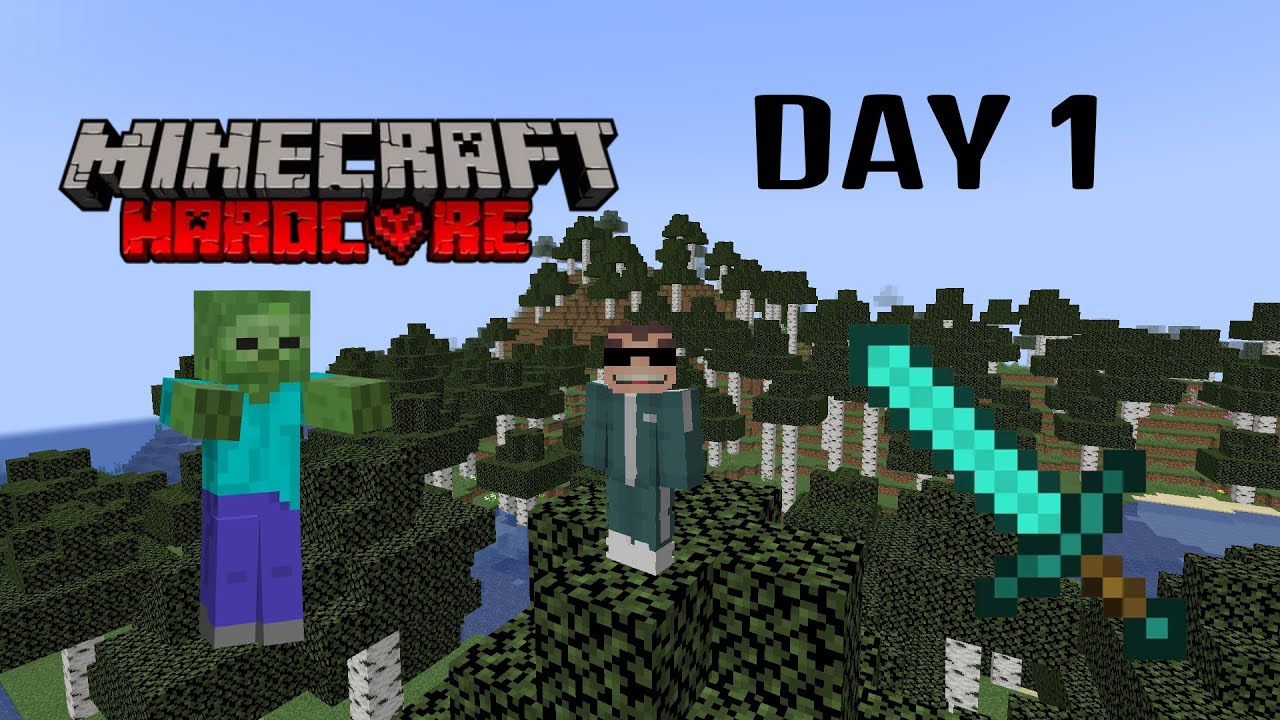 MINECRAFT HARDCORE DAY 1 - YouTube