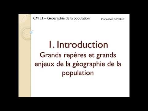 Géographie de la population - CM1 (Introduction) - Partie 1