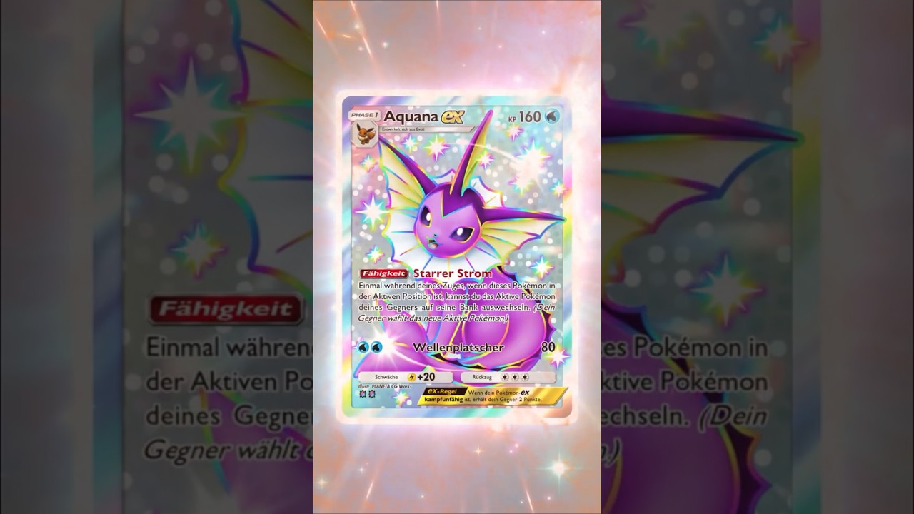 aquana pokemon card 💫 SHINY EX | Pokémon TCG Pocket: Wunder des Alltags clear acrylic holder that perfectly accentuates the stunning visual design and character artwork Vaporeon 41/90 Pokémon card from