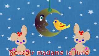 Video thumbnail of ""Bonsoir madame la lune" -  Comptines et chansons animées pour enfants"
