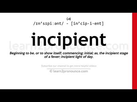 Video: Šta je sinonim za incipient?