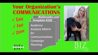 Corporate Communications Audience Analysis Matrix Template #102 BizDecoder.com Template Explainer