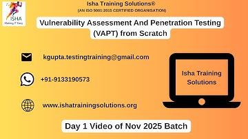 Vulnerability Assessment and Penetration Testing  Day 1 Video 4th November 2025