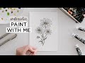 Watercolor PAINT WITH ME | Minimal Watercolor + Ink Painting