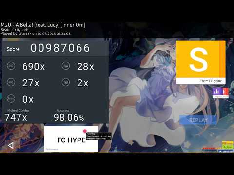 osu!taiko | fajar13k | M2U - A Bella! (feat. Lucy) [Inner Oni] +HR,NC | 98.06% FC #7 337pp - osu!taiko | fajar13k | M2U - A Bella! (feat. Lucy) [Inner Oni] +HR,NC | 98.06% FC #7 337pp
