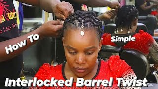 How to Style Simple Interlocked Barrel Twist on short dreads / Beginners. Profile