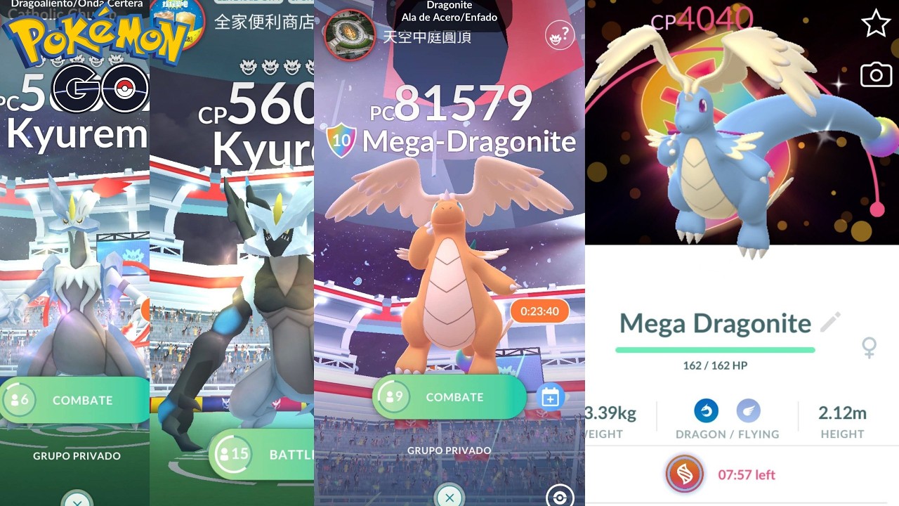 ✨✈️ Incursiones Kyurem Blanco/Negro y Mega Dragonite con fondo Tour Kalos Pokémon GO | Sorteo Engel