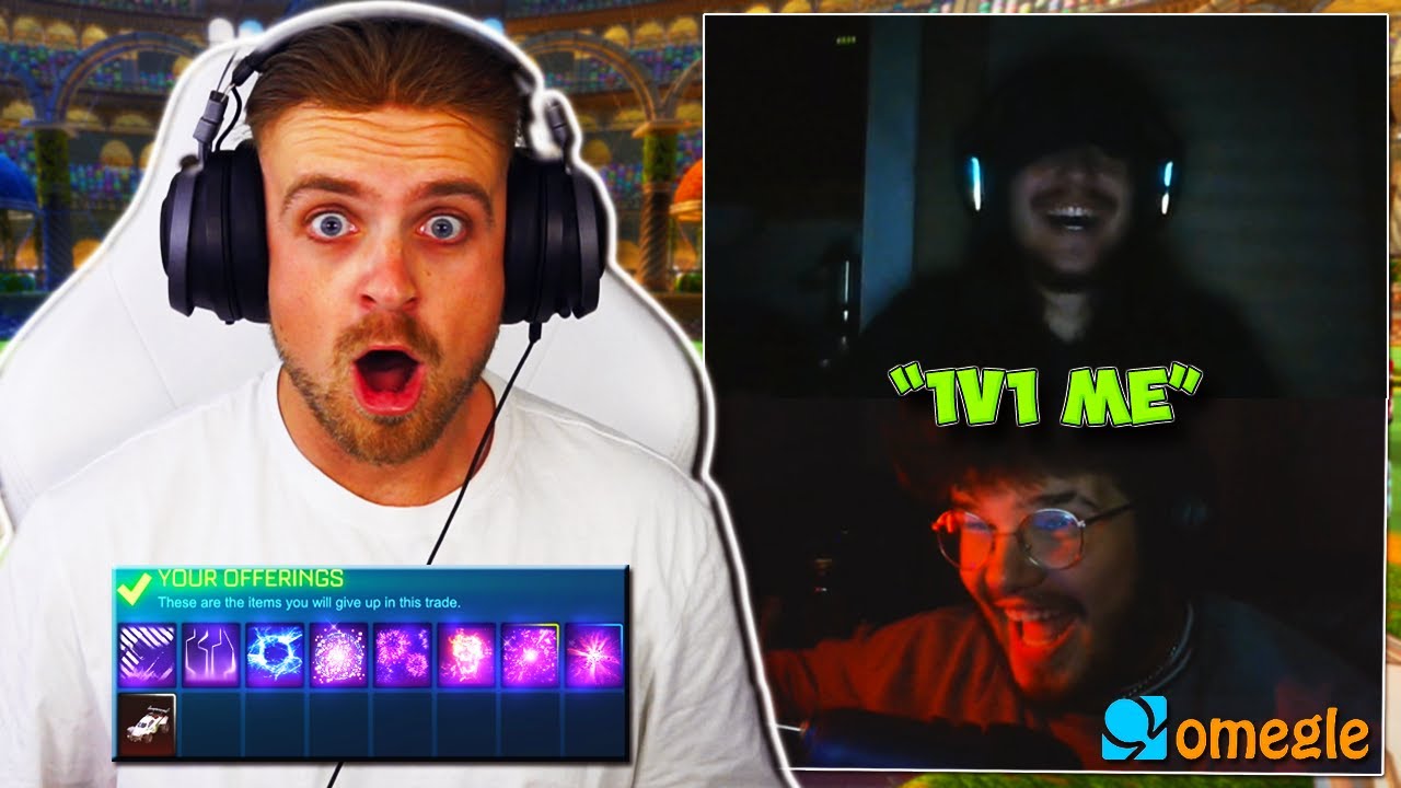 I Went on OMEGLE & Challenged STRANGERS to a 1v1 in Rocket League...