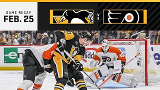 GAME RECAP: Penguins vs. Flyers (02.25.24) | Crosby Chalks Up 4-Point Game